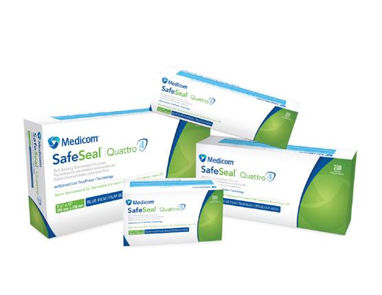 SafeSeal Quattro® sterilization pouches Flat with adhesive tape
